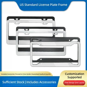 <b>Car</b> License Plate Frame,Wholesale US Standard Stainless Steel License Plate Frame,Customizable Pattern Logo - Product Image 2