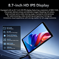 Tablette D802R Écran 8,68 pouces Résolution 800x1340 Android 16 Processeur ASR8662 Mémoire 4 Go + 64 Go Wi-Fi double bande 5G Type-C