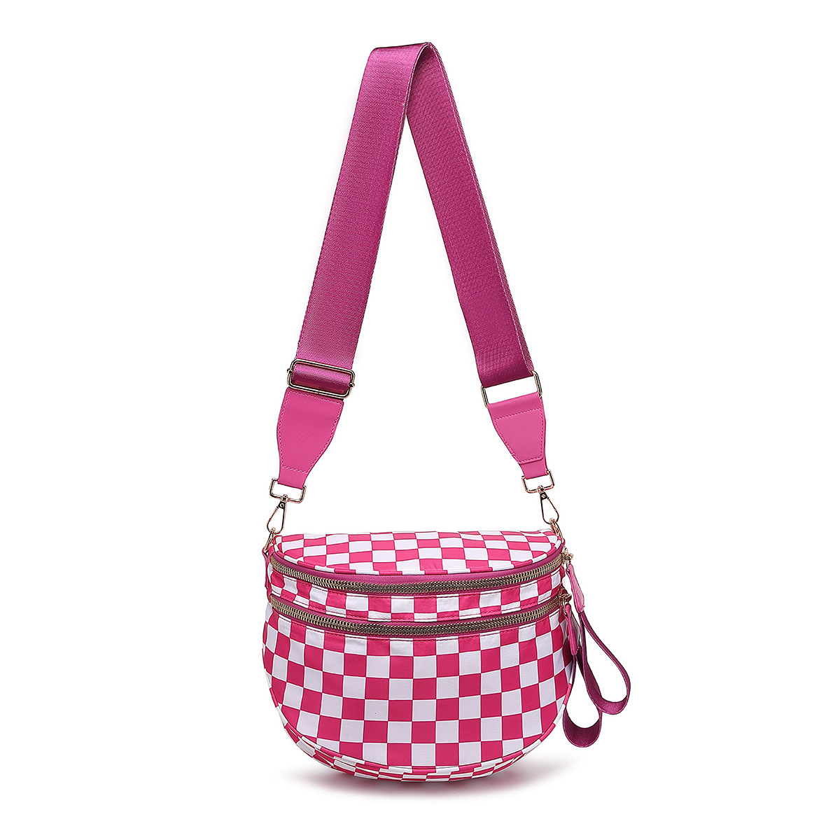 Damier rose rouge