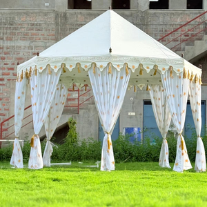 Carpa de Lujo Blanca y Amarilla con Cortinas Decorativas para Bodas, Fiestas en el Jardín y Eventos - Product Image 1