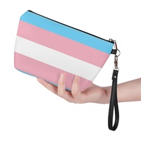 Trousse de toilette personnalisée en similicuir PU motif arc-en-ciel pour personnes transgenres et gays, idéale pour les voyages, le rangement de produits de beauté à domicile et la vente en gros
