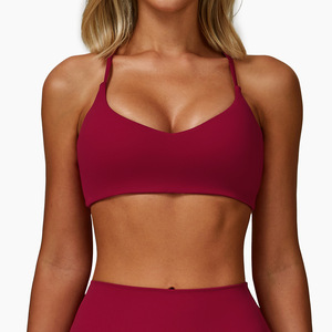 Bellissimo reggiseno <span class=keywords><strong>da</strong></span> Yoga per il Fitness sul retro aderente <span class=keywords><strong>da</strong></span> <span class=keywords><strong>donna</strong></span> con indumenti <span class=keywords><strong>da</strong></span> Yoga spazzolati per la corsa di <span class=keywords><strong>pantaloncini</strong></span> solidi traspiranti - Product Image 3
