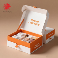 Boîtes d'expédition biodégradables écologiques sur mesure Baoren avec fermeture magnétique en relief pour vernis à ongles, huile, brillant à lèvres, fard à joues, correcteur