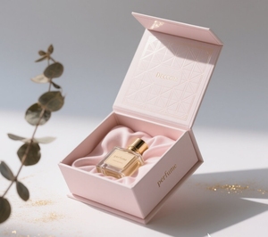 Boîte cadeau de luxe en <span class=keywords><strong>carton</strong></span> kraft avec insert en satin noir magnétique, doublure personnalisée avec logo et intérieur en satin. - Product Image 4
