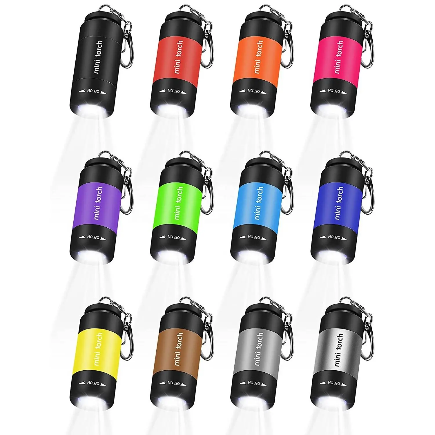 Wholesale USB Rechargeable Pocket LED Torch Self Defense Alarm Bulk Mini Keychain Flashlight