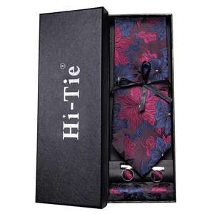 Fabrika doğrudan satış özel tasarım klasik 8.5cm geniş çiçek ipek kravatlar erkek kravat seti hediye - Product Image 1