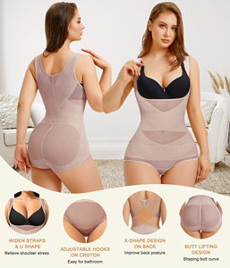 Body moldeador de malla de busto abierto <span class=keywords><strong>para</strong></span> mujer, entrenador de cintura con Control de barriga, <span class=keywords><strong>bragas</strong></span> levantadoras de glúteos, moldeador de Cuerpo Adelgazante - Product Image 3