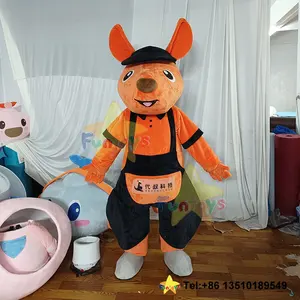 Funtoys customize used short fur adult brown kangaroo mascot costume animal cartoon mascotte carnival halloween cosplay for sale