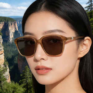 Ks-3933 แว่นกันแดดโพลาไรซ์ทรงสี่เหลี่ยมสำหรับผู้หญิงกรอบพลาสติกและโลหะป้องกันรังสียูวี 400 ประเภท 3 แว่นกันแดดสีดำ - Product Image 2