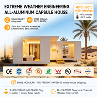 Maison capsule spatiale entièrement en aluminium, isolation PU 150 mm, villa modulaire pour le projet NEOM en Arabie Saoudite