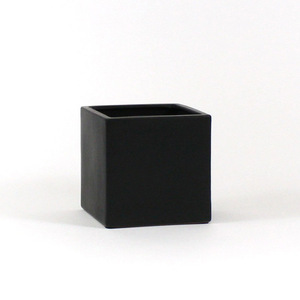 Bán Buôn Gốm Nhỏ Matte Đen Vuông Cube Vase - Product Image 1