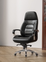 Fauteuil de bureau pivotant exécutif moderne de luxe en cuir PU, réglable, pour bureau à domicile, avec garantie de 5 ans, vente en gros Foshan