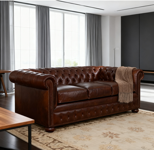 أريكة تشيسترفيلد بثلاثة مقاعد على الطراز البريطاني الكلاسيكي بتصميم تقليدي ، أثاث غرفة المعيشة - Product Image 3