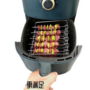 Air Fryer Grill <b>Rack</b> Stainless Steel Three Layer Skewer <b>Rack</b> For Air Fryer Oven Barbecue <b>Baking</b> Utensils - Product Image 5