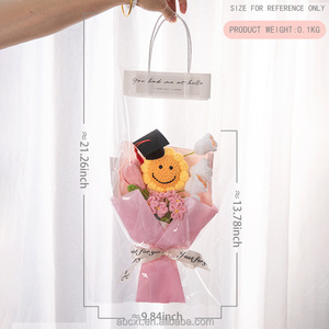 Graduación Temporada Regalo Punto Girasol Cara sonriente Sombrero Ramo Flor eterna - Product Image 5