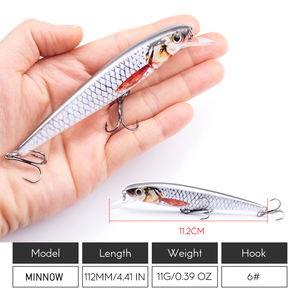 Minnow Leurre De Pêche Artificiel 11.2cm 11g <span class=keywords><strong>Brochet</strong></span> Naufrage <span class=keywords><strong>Petit</strong></span> Wobbers Ver Flottant Dur Appât Minnow Leurre Avec Treble Hook - Product Image 5
