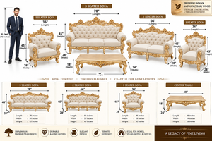 Juego de Sofás Tapizados Clásicos de Lujo, Estilo Europeo, Color Crema Dorado, Hechos a Mano, para Apartamentos y Centros Comerciales - Product Image 5