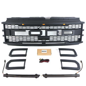 Calandre de pare-chocs avant en ABS rouge de style <span class=keywords><strong>Raptor</strong></span> pour Ford F250 <span class=keywords><strong>350</strong></span> 2024 2025 Modèle LED Grilles de voiture neuves et d'occasion - Product Image 3