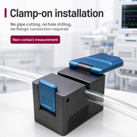 Micro-capteur de débit ultrasonique à petit diamètre DN4 DN6 DN8 DN10 DN20 à fixation par pince pour tubes, personnalisable OEM, compact