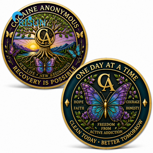 Llavero Personalizado con Medallón de Recuperación de la Sobería de Alcoholólicos y Coctónicos, Moneda de Desafío CA Personalizada - Product Image 4