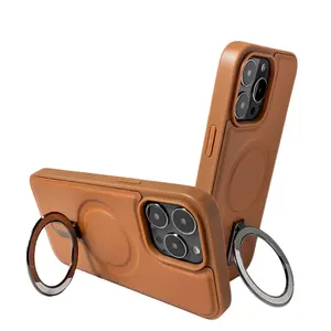 phones cases shockproof leather wallet phone case with stand holder magnetic wireless charge for iphone 15 pro max kickstand