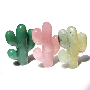 <span class=keywords><strong>Cactus</strong></span> en cristal de <span class=keywords><strong>Quartz</strong></span> naturel sculpté à la main, Aventurine verte, Rose pour la décoration de la maison - Product Image 3