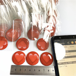 맞춤형 하트 심볼 NFC 태그 에폭시 코팅 휴대폰 부착 NFC <span class=keywords><strong>RFID</strong></span> 칩 스티커 N TAG 213 - Product Image 5