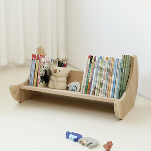 Étagère à livres en bois massif en forme de dessin animé mignon pour enfants avec des étagères pour livres de dessin, bibliothèque pour bébé - Product Image 2