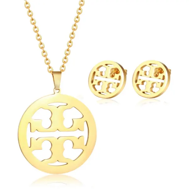 Acero inossidabile De Joyas ispirato oro 18k placcato collana orecchini famoso marchio di gioielli in acciaio inox Set per le donne Joyas