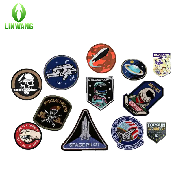 ECO Custom Embroidery Patches Personalized Design Iron on Hook and Loop Badge Woven Rubber Pvc Hats Bags Clothing Accessories