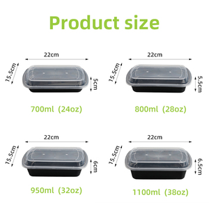 Contenitori Usa e Getta in Plastica per Alimenti Lvzong, 24/28/32/38 oz, Adatti al Microonde, per <span class=keywords><strong>Asporto</strong></span> e Preparazione Pasti, con Coperchio - Product Image 2