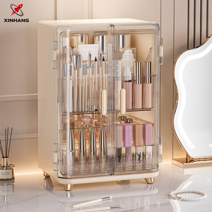 Xinhang Máy tính để bàn chống bụi mỹ phẩm hộp lưu trữ trong suốt trang điểm tổ chức đôi Cửa Mỹ phẩm lưu trữ tủ với ngăn kéo - Product Image 1