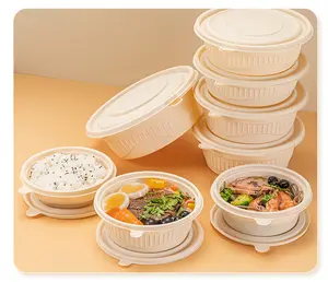 Custom Large Size Lunchbox Biodegradable Starch-based Food Containers Food Packaging Disposable Tableware