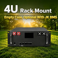 Kotak Baterai Kosong Tahan Benturan 4U untuk Sel Lithium 51.2V 100Ah, Housing Perakitan DIY, Opsional JK BMS untuk Array Penyimpanan Energi
