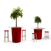 Table Basse de Luxe avec Jardinière Intégrée et Prise de Charge, Table Décorative pour Plantes Vertes pour Villa, Intérieur Haut de Gamme