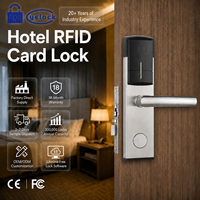 Serrure de porte d'hôtel RFID en acier inoxydable 13,56 MHz, serrure électronique intelligente sans clé avec carte IC