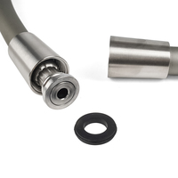 Tuyau de douche en silicone de qualité supérieure, gris sablé, flexible, avec noyau anti-torsion et surface lisse
