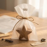 Sac à fermeture éclair décoratif avec poignée, sac à fermeture éclair en plastique transparent avec poignée pour cadeaux, artisanat, petits accessoires, emballage