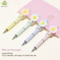 Stylo Gel Rétractable Macaron Couleurs Pastel avec Visage Souriant Mignon, Pointe ST 0,5 mm, Fournitures Scolaires et de Bureau, Vente en Gros, OEM Disponible