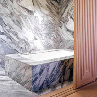 Newstar Calacatta Viola Lavabo de salle de bain en marbre Baignoire en marbre autoportante Baignoire en marbre autoportante