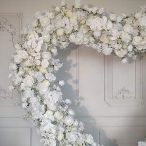 Accesorios para Bodas, Decoración de Fondo para Escenario con Forma de Corazón, Adornos de Tela con Flores Artificiales de Seda, Rosas - Product Image 3