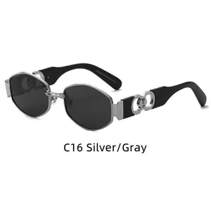 2024 High Quality Retro Men's Diamond Cut Metal Sunglasses Unisex Luxury UV 400 Shades Clear Sun Glasses Wholesale