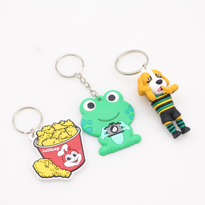Custom Cartoon PVC Silicone Keychain Cute Car Logo Promotional Rubber Keyrings with Personalized Logo