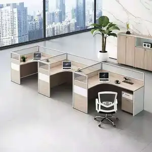 Centre d'appels moderne salle de réunion ronde meubles modulaires 2 4 6 personnes bureau en verre bureaux et postes de travail