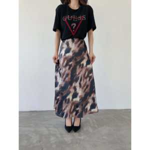 Elegante Falda Maxi de Satén para Mujer, 100% Seda, Estampada, Brillante, Cintura Regular, Larga y Fluida - Product Image 5