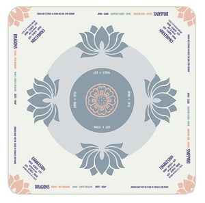 Hermosa Alfombra de Mahjong de Neopreno con Estampado de Flores Moradas y Azules, Venta al por Mayor, Pedidos Personalizados, Directo de Fábrica - Product Image 2