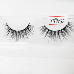 XM432 Wholesale Private Label 3D Fluffy Faux Mink Eyelashes Box Packaging Full Strip Eyelashes