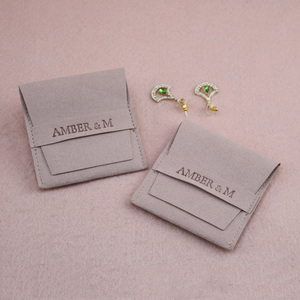 Sacs à bijoux personnalisés avec logo, en velours, petits, doux, en microfibre, pochette à bijoux avec logo pour bagues, bracelets, boucles d'oreilles, présentoir - Product Image 3