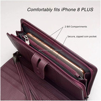 Ladies Wristlet Business Travel Purse Removable Checkbook Cover Inside Clutch Wallet RFID Cheap Leather Women Long Wallet