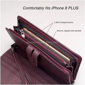 Ví Du Lịch Công Sở Đeo Tay Cho Nữ Ví Cầm Tay Bên Trong Sổ Séc Có Thể Tháo Rời Ví Dài Bằng Da Giá Rẻ RFID Cho Nữ - Product Image 3